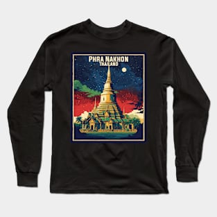 Phra Nakhun Thailand Vintage Retro Travel Tourism Long Sleeve T-Shirt